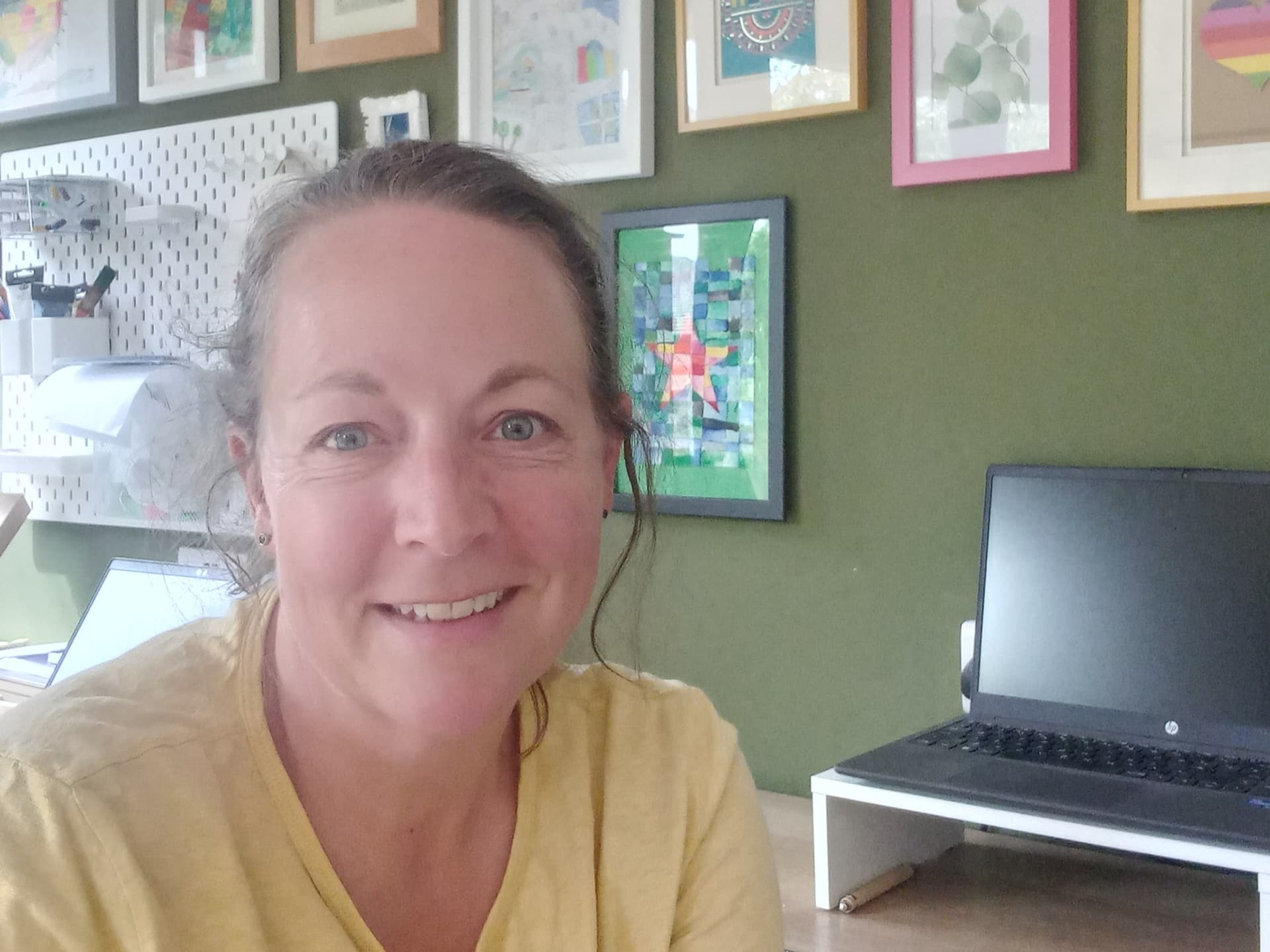 Nicola in her office.